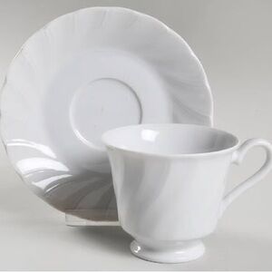 Elegant White Porcelain Cup and Saucer Set